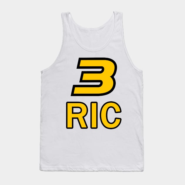 Daniel Ricciardo Number 3 Tank Top by thethirddriv3r